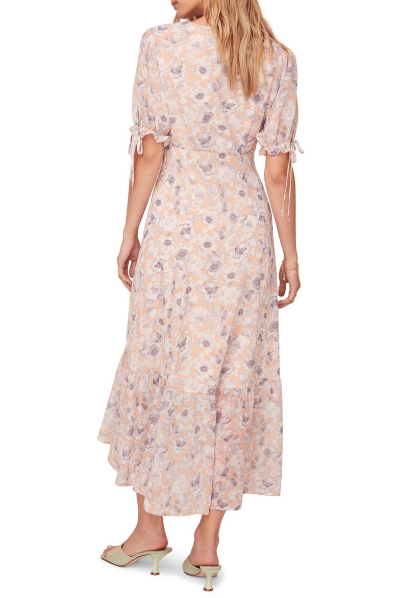 Chandler Floral Dress, Alternate, color, PEACH-GREY FLORAL