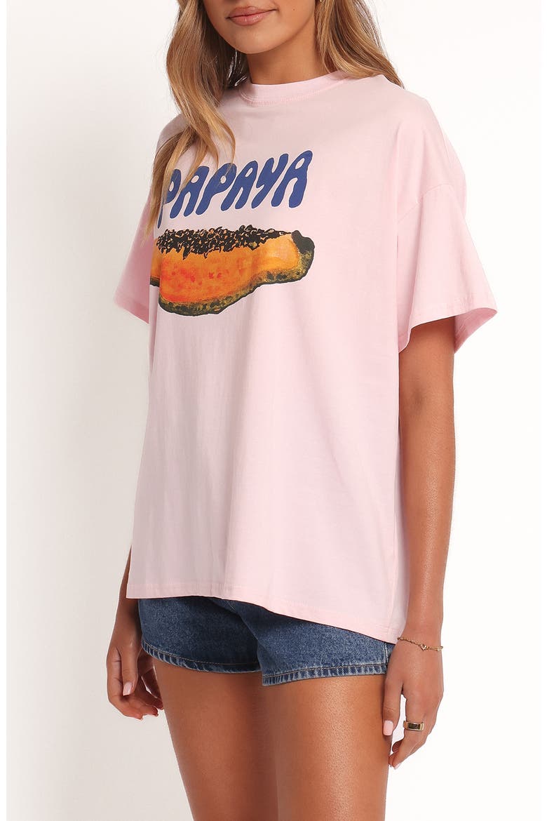 Papaya Oversize Cotton Graphic T-Shirt, Alternate, color, PALE PINK