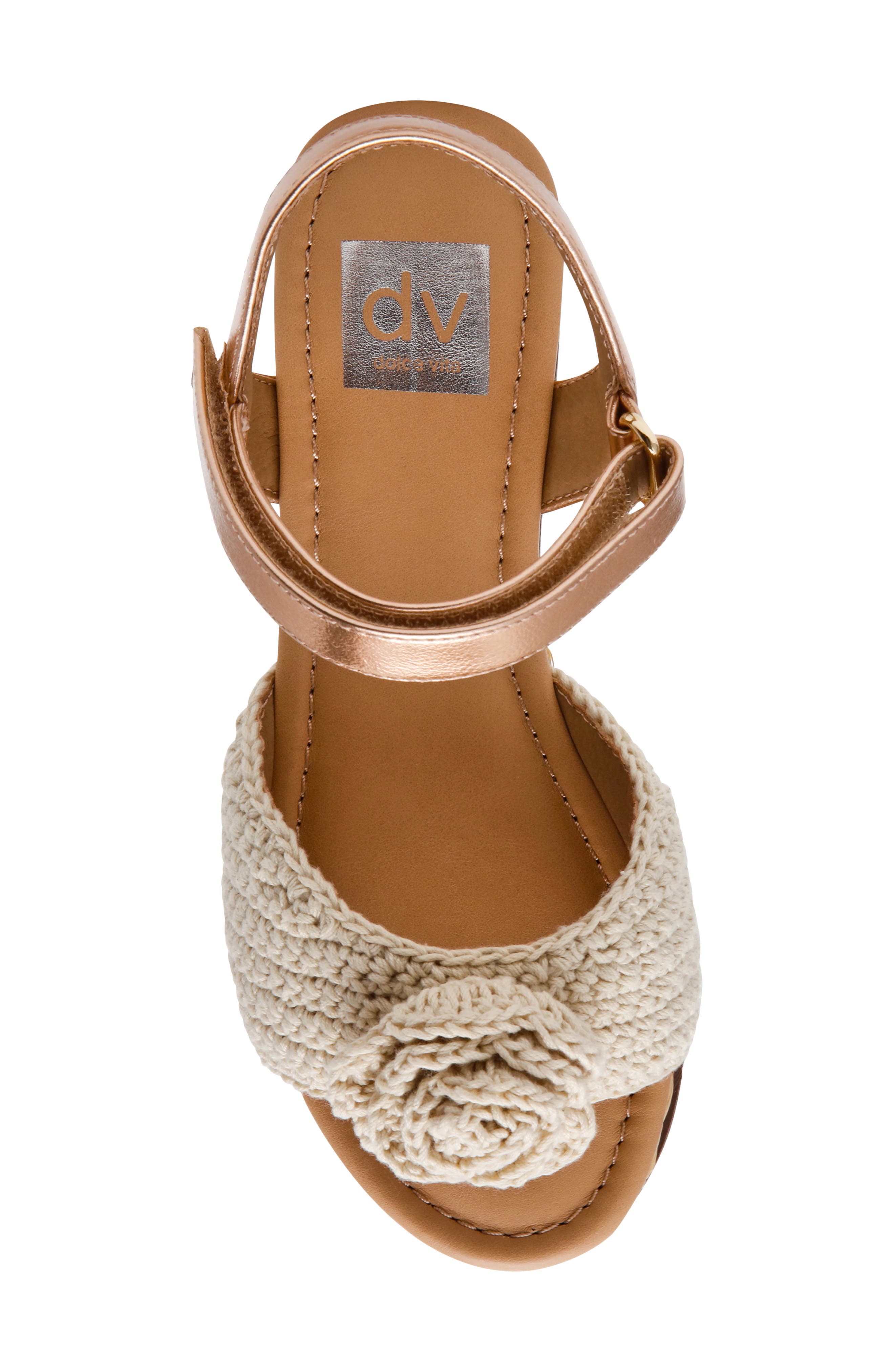Dolce Vita Kids' Valissa Wedge Sandal, Alternate, color, Ivory/ Rose Gold