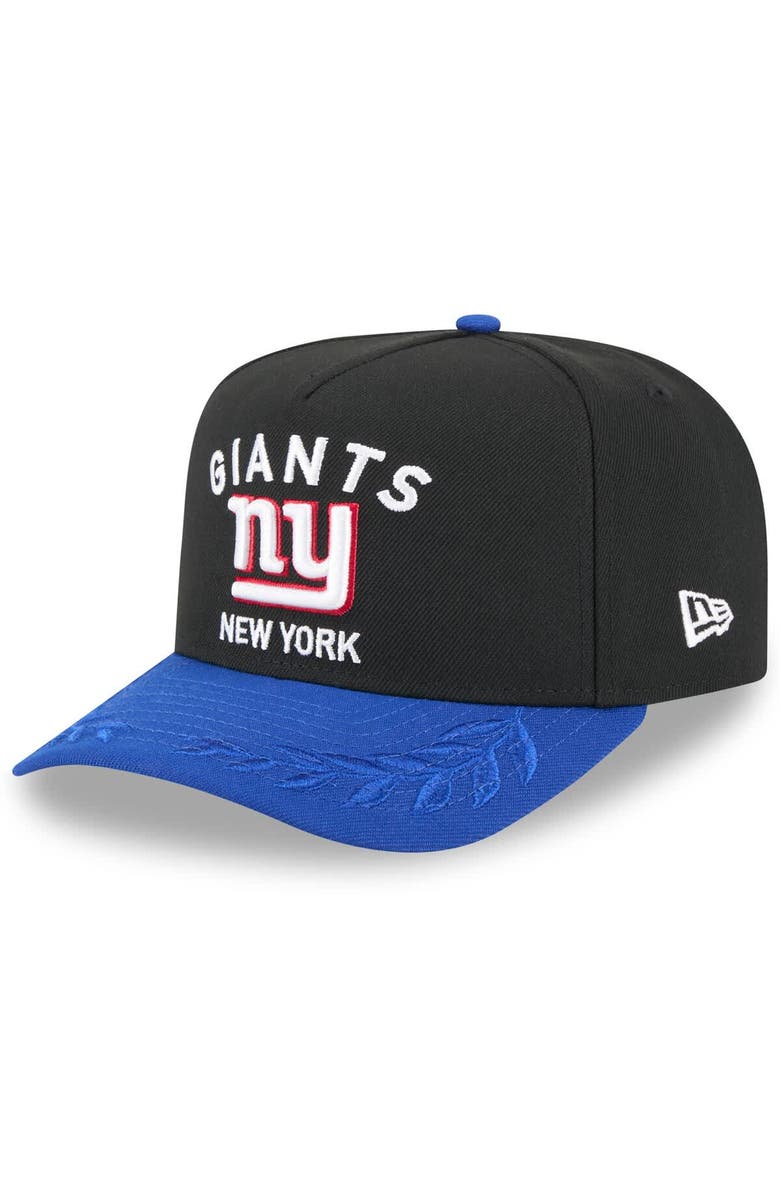 New Era Men's New Era  Black/Royal New York Giants 2025 NFL Draft A-Frame 9FIFTY Snapback Hat, Main, color, 
