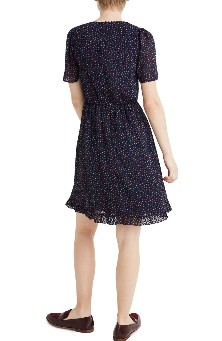 Madewell Sugar Dot Flutter Sleeve Dress, Alternate, color,