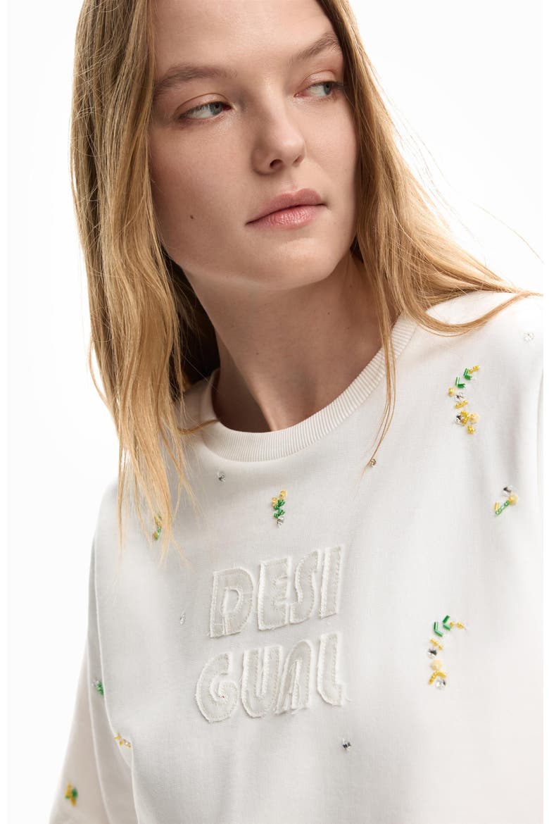Logo Appliqué T-Shirt, Alternate, color, OFF WHITE