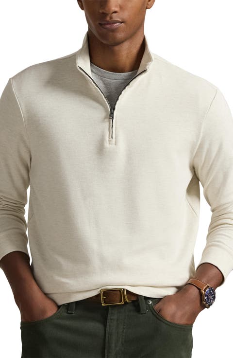 Textured Double Knit Quarter Zip Pullover