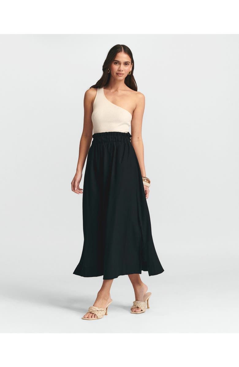 ST MRLO Meli Linen Skirt, Main, color, Washed Black