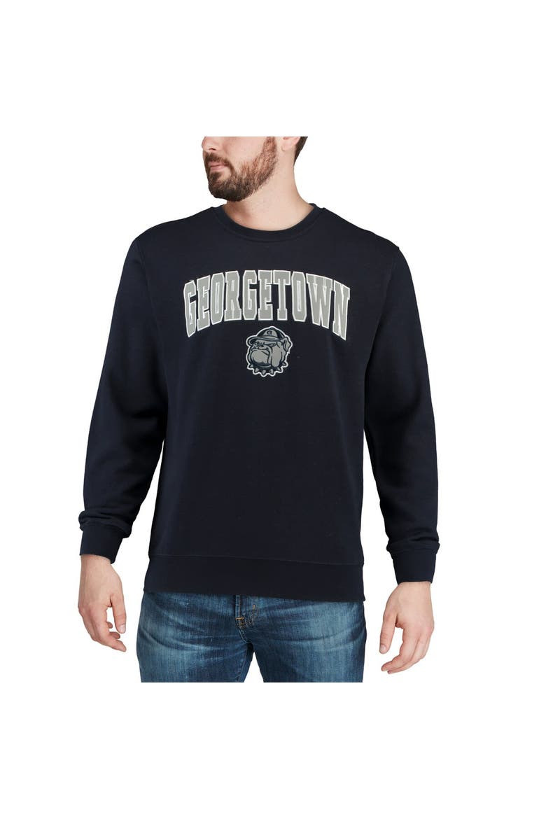 Men's Colosseum Navy Georgetown Hoyas Arch & Logo Crew Neck Sweatshirt, Alternate, color, Navy