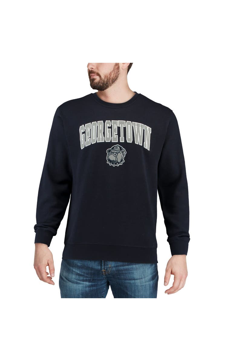 COLOSSEUM Men's Colosseum Navy Georgetown Hoyas Arch & Logo Crew Neck Sweatshirt, Alternate, color, Navy
