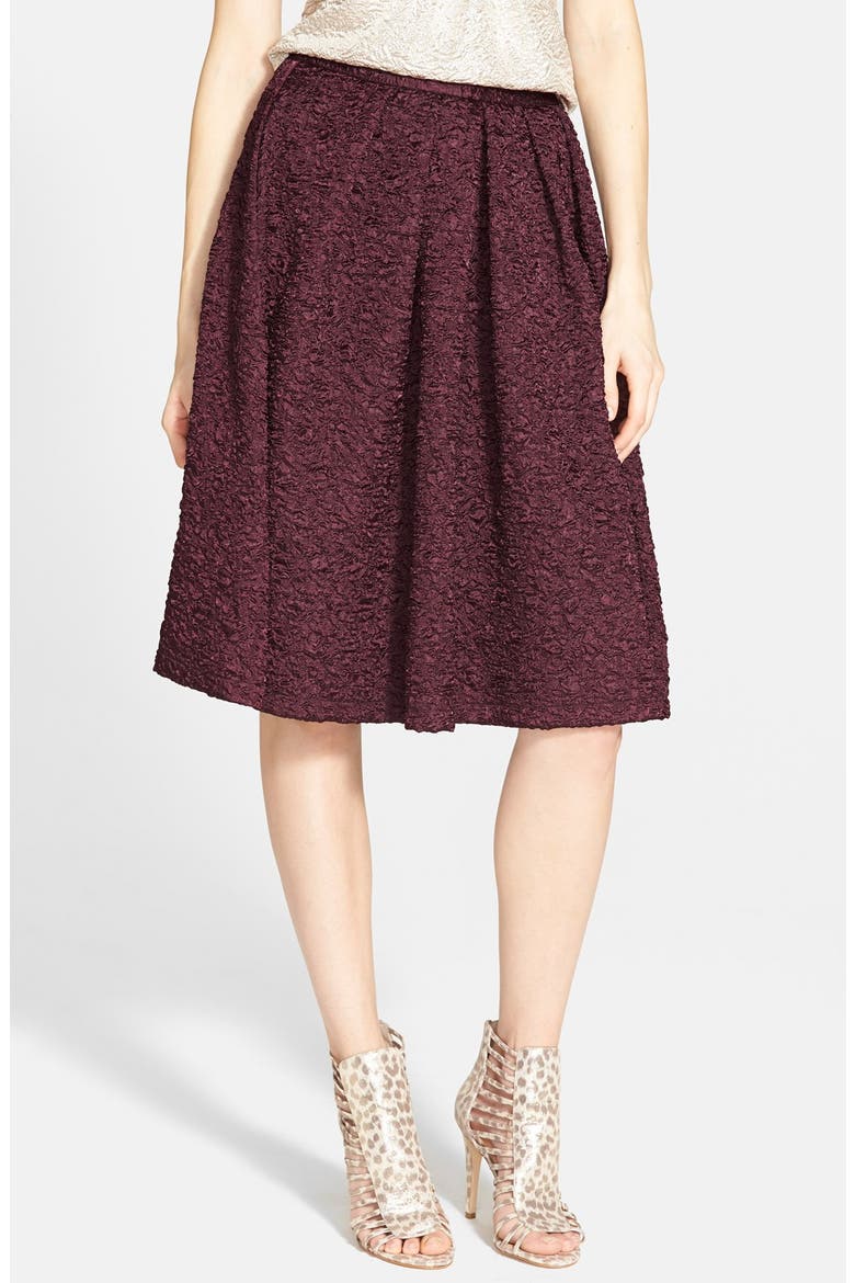 ASTR Textured Pleat Skirt, Main, color, DARK WINE