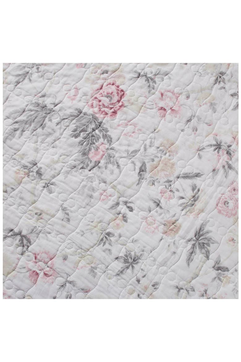 Breezy Floral Twin Quilt & Sham Set, Alternate, color, PINK GREY