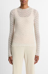 Vince Lace Mock Neck Top