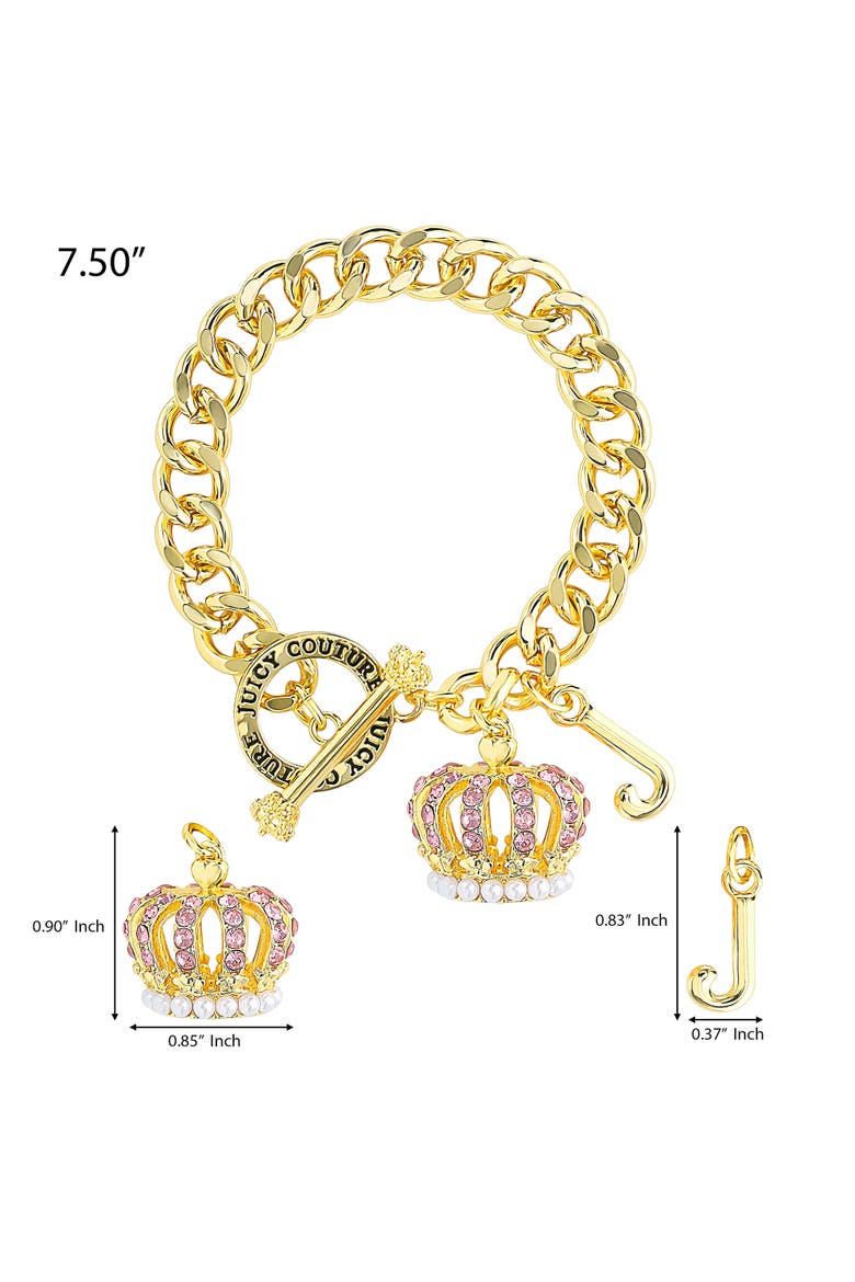 Crown Charm Toggle Bracelets for Women, Gold Tone, 7.5", Alternate, color, Gold-Tone