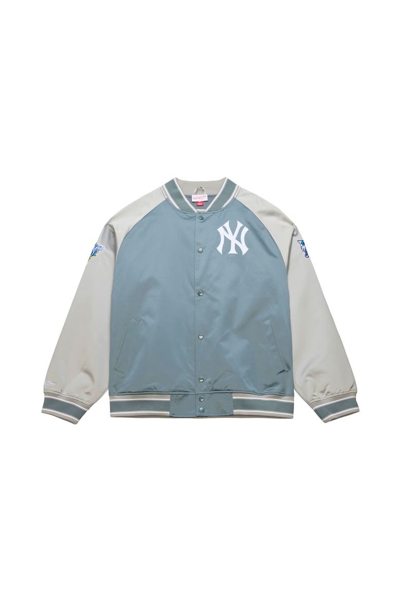 Men's Mitchell & Ness  Gray New York Yankees Thunderstorm Head Coach Lightweight Satin Full-Snap Jacket, Main, color, Gray