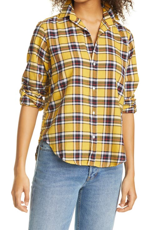 Frank Plaid Crepe Button-Up Shirt