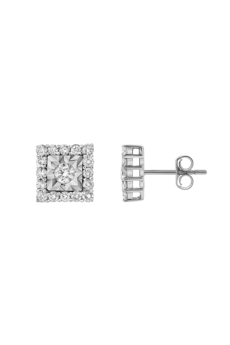 Legatum 10K Gold Diamond Unisex Earrings - 0.74 Cts, Main, color, 10K White Gold