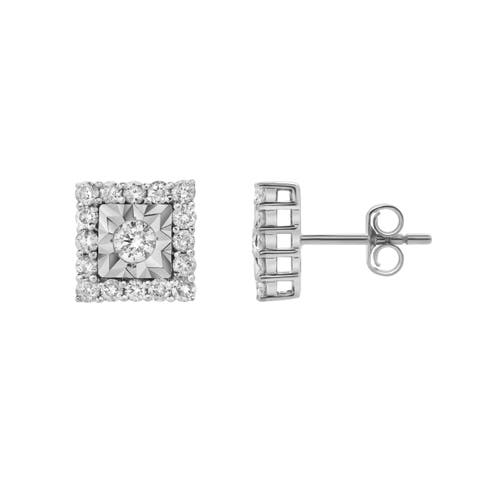 Legatum 10K Gold Diamond Unisex Earrings - 0.74 Cts
