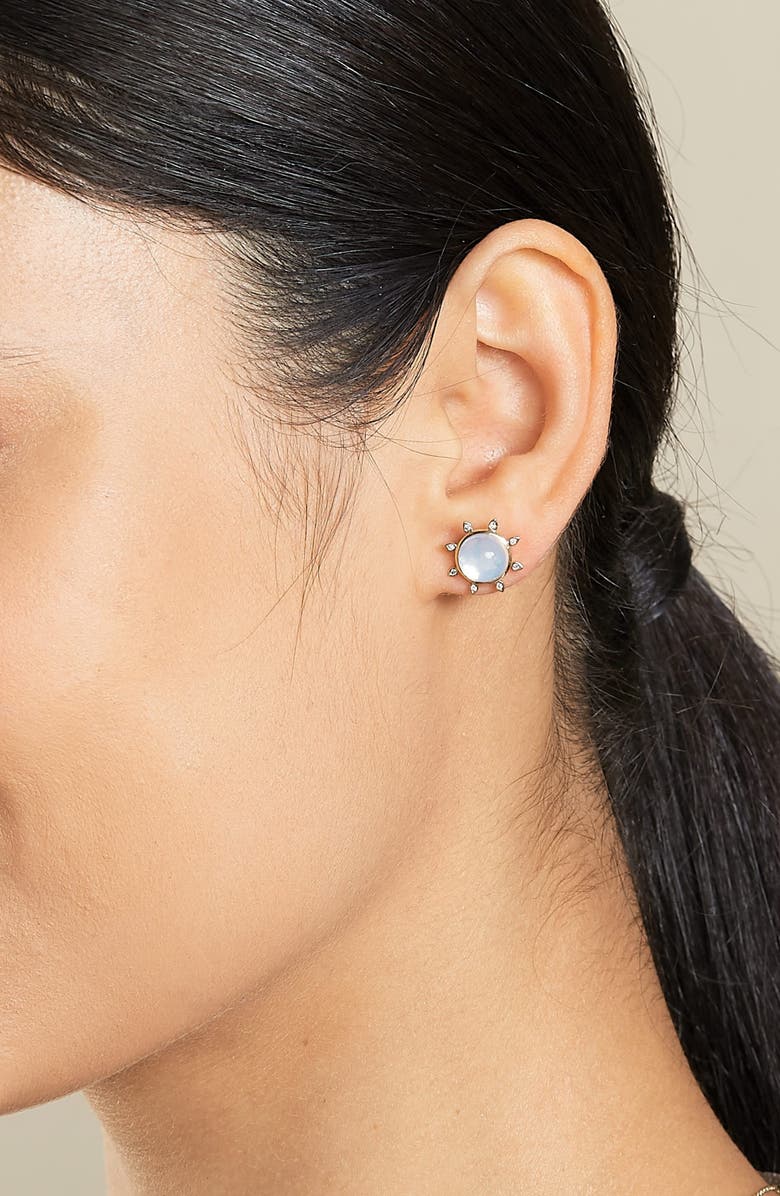 SYNA Cosmic Sun Studs, Alternate, color, Moon Quartz