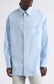 MM6 Maison Margiela Embroidered Numeric Logo Cotton Poplin Button-Up Shirt