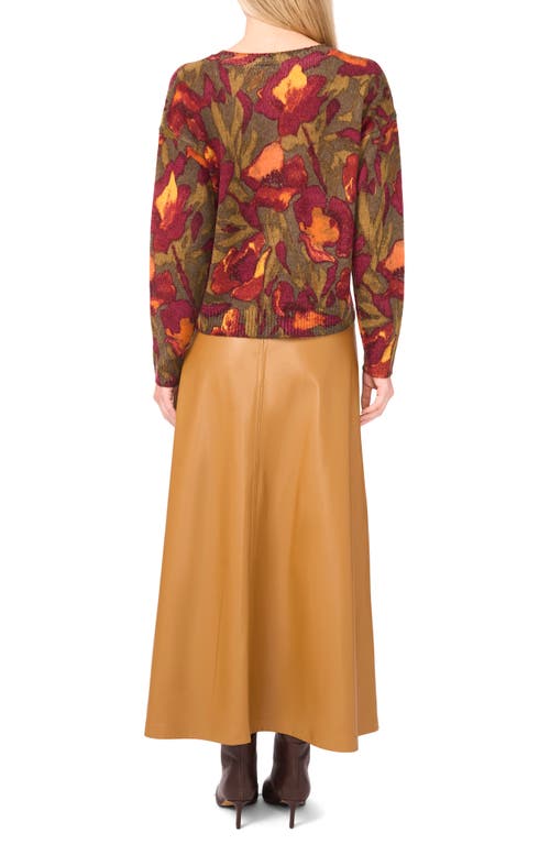 Vince Camuto Floral Crewneck Sweater In Multi