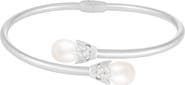 SPLENDID PEARLS Freshwater Pearl & CZ Cuff Bracelet
