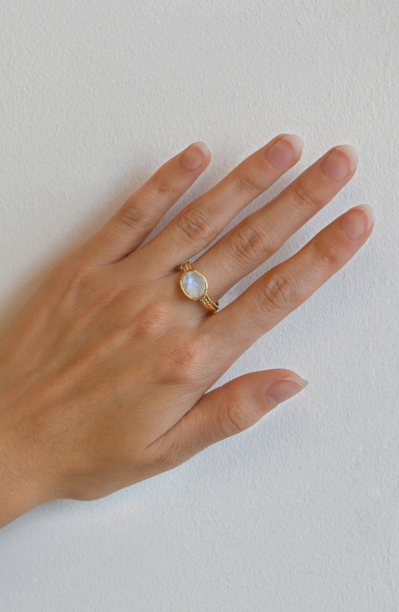 Anzie Classique Oval Dew Drop Ring, Alternate, color, Opal