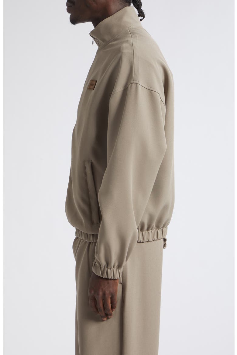 Logo Patch Stretch Cady Track Jacket, Alternate, color, DARK SAND