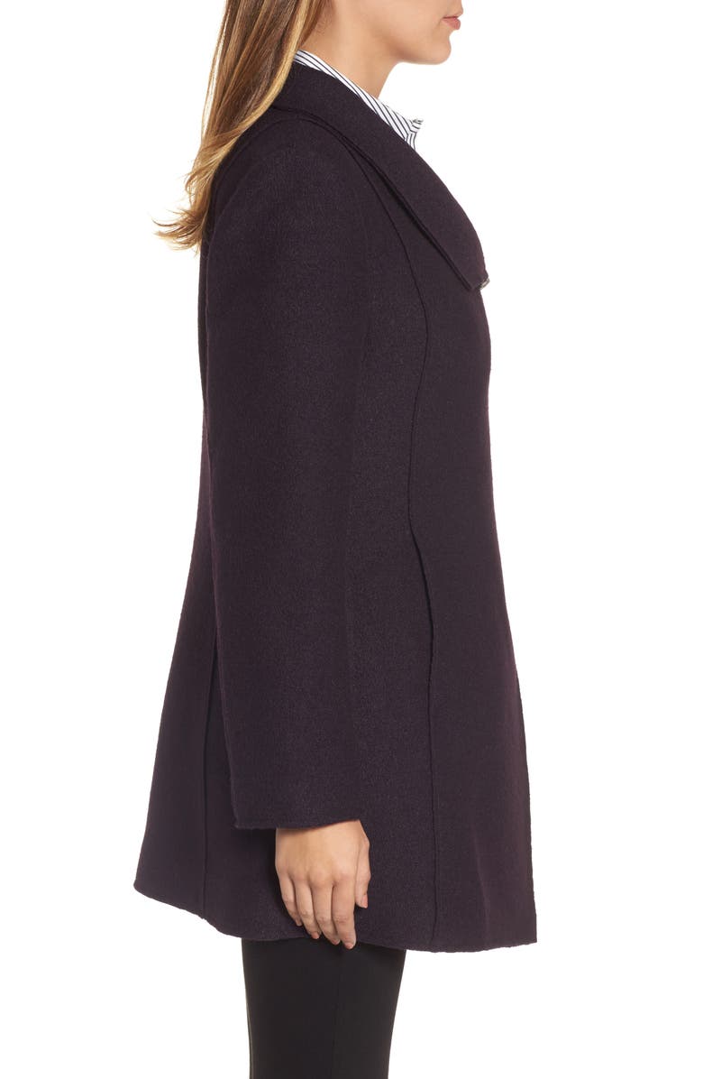 Halogen<sup>®</sup> Asymmetrical Zip Boiled Wool Blend Coat, Alternate, color, 