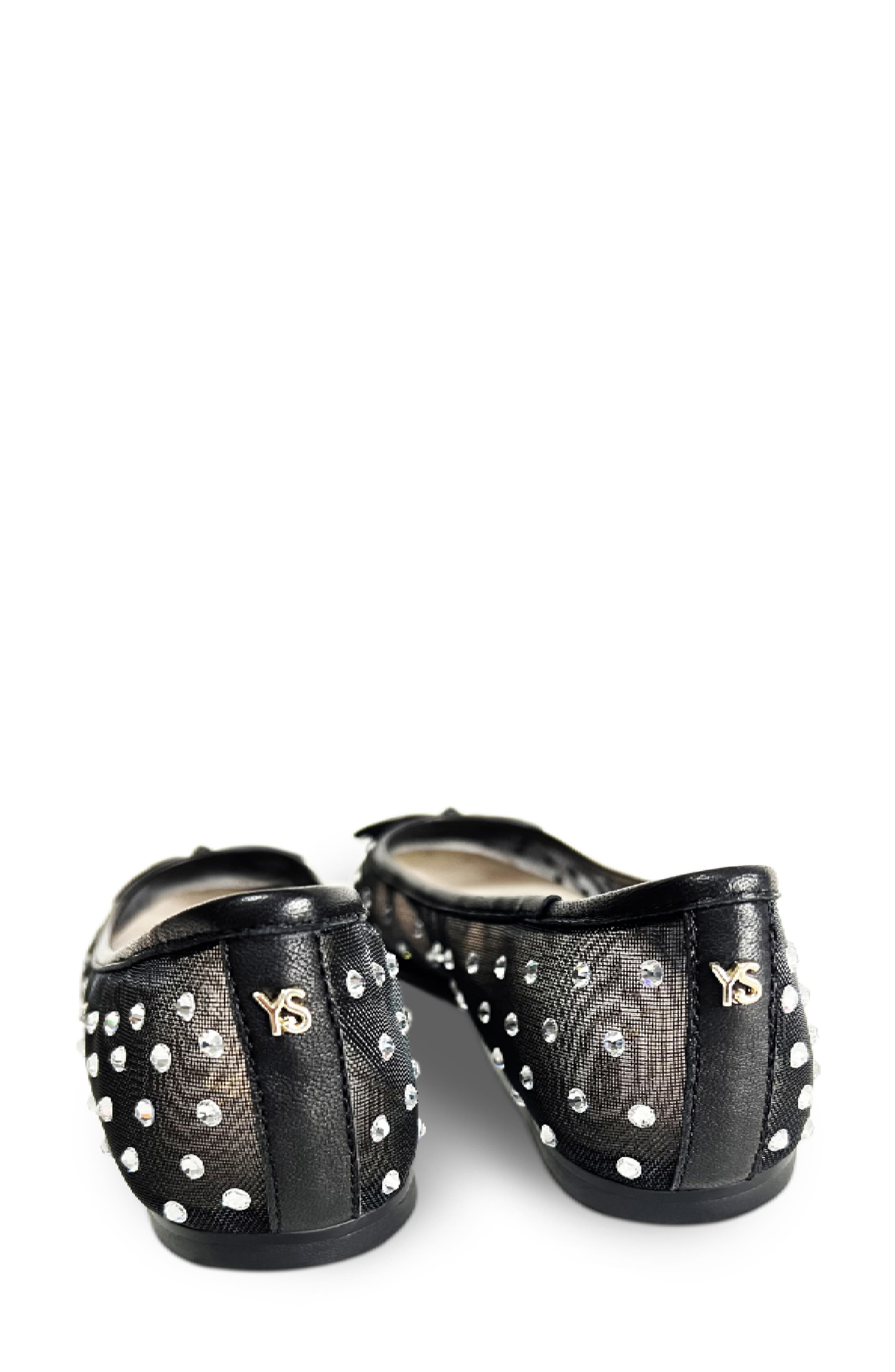 Yosi Samra Sadie Rhinestone Mesh Ballet Flat, Alternate, color, 