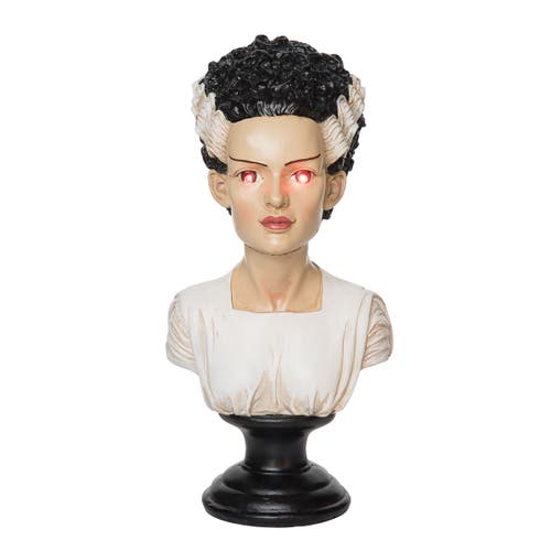 Gallerie Ii Frankenstein Wife On Black Pedestal Decorative Figurine In White