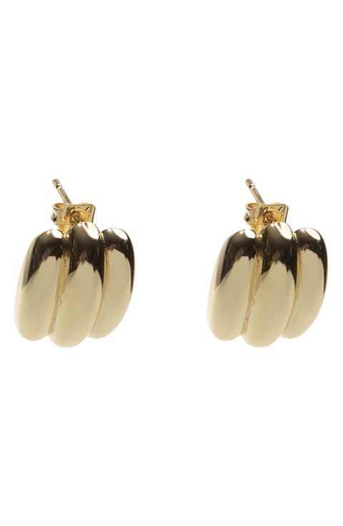 Ribbed Stud Earrings