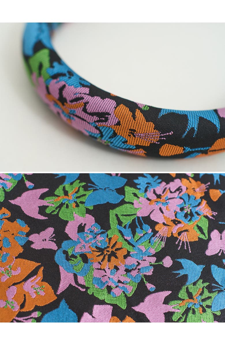 Lost Pattern NYC FRIDA x LOST PATTERN "Frida's Garden" Jacquard Hairband, Alternate, color, Black