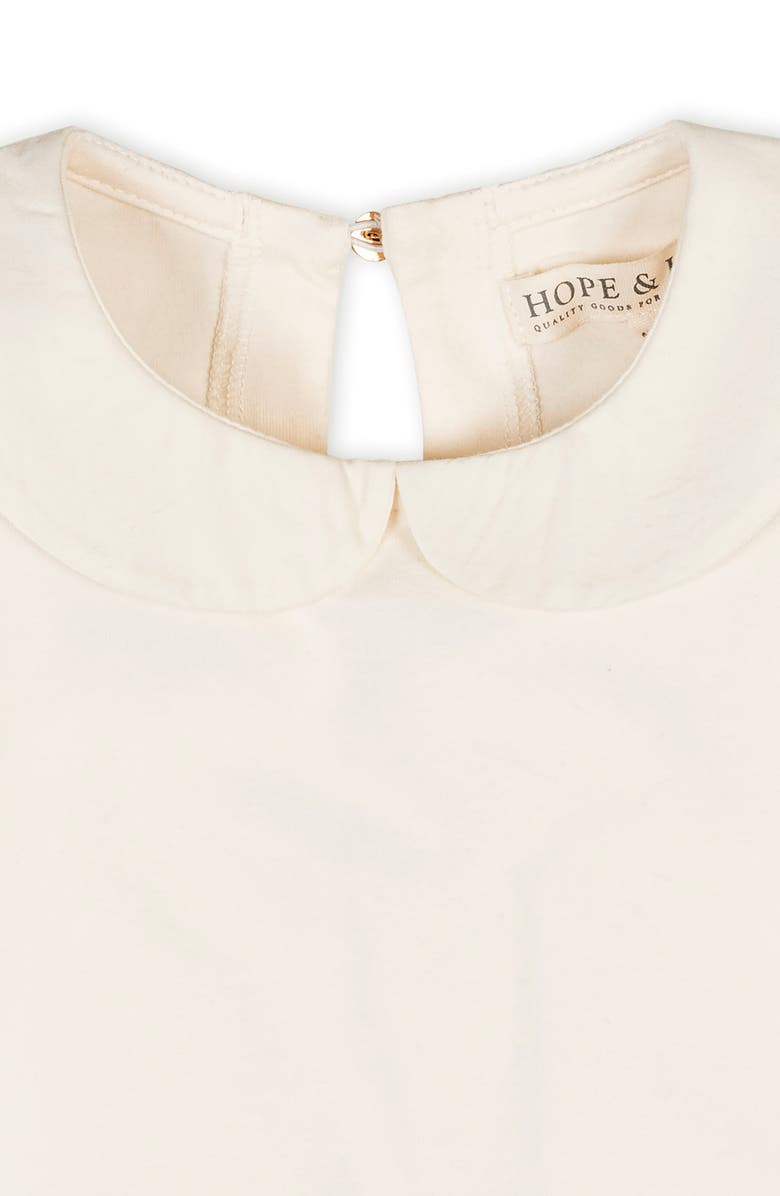 Hope & Henry Kids' Organic Long Sleeve Knit Top with Woven Collar, Alternate, color, Ivory