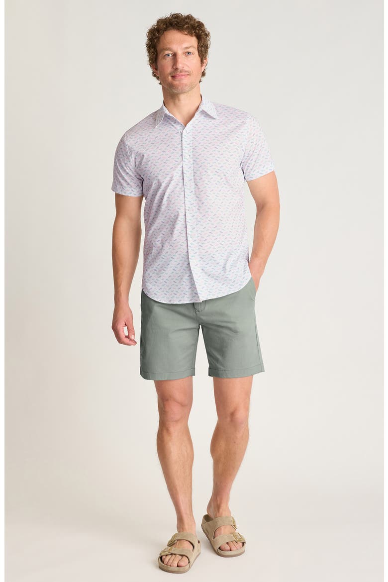 Riviera Short Sleeve Shirt, Alternate, color, WHITE SHARKS