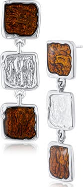 JARDIN Enamel Sculpted Triple Drop Earrings