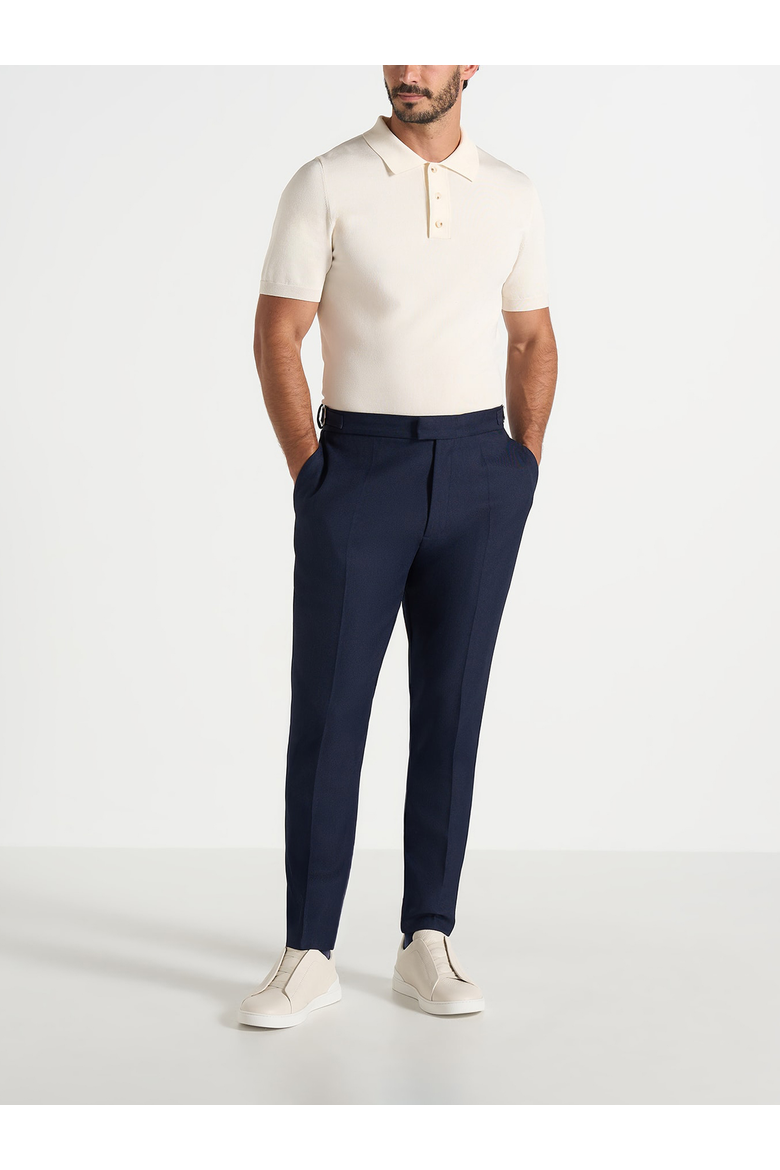 Hubert Slim Fitted Tailored Trousers, Alternate, color, Navy