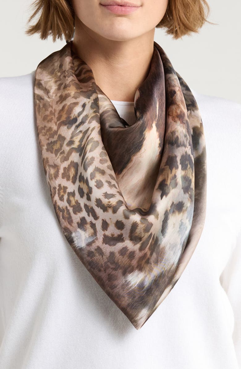 Steve Madden Mixed Zoology Satin Scarf, Main, color, Mixed