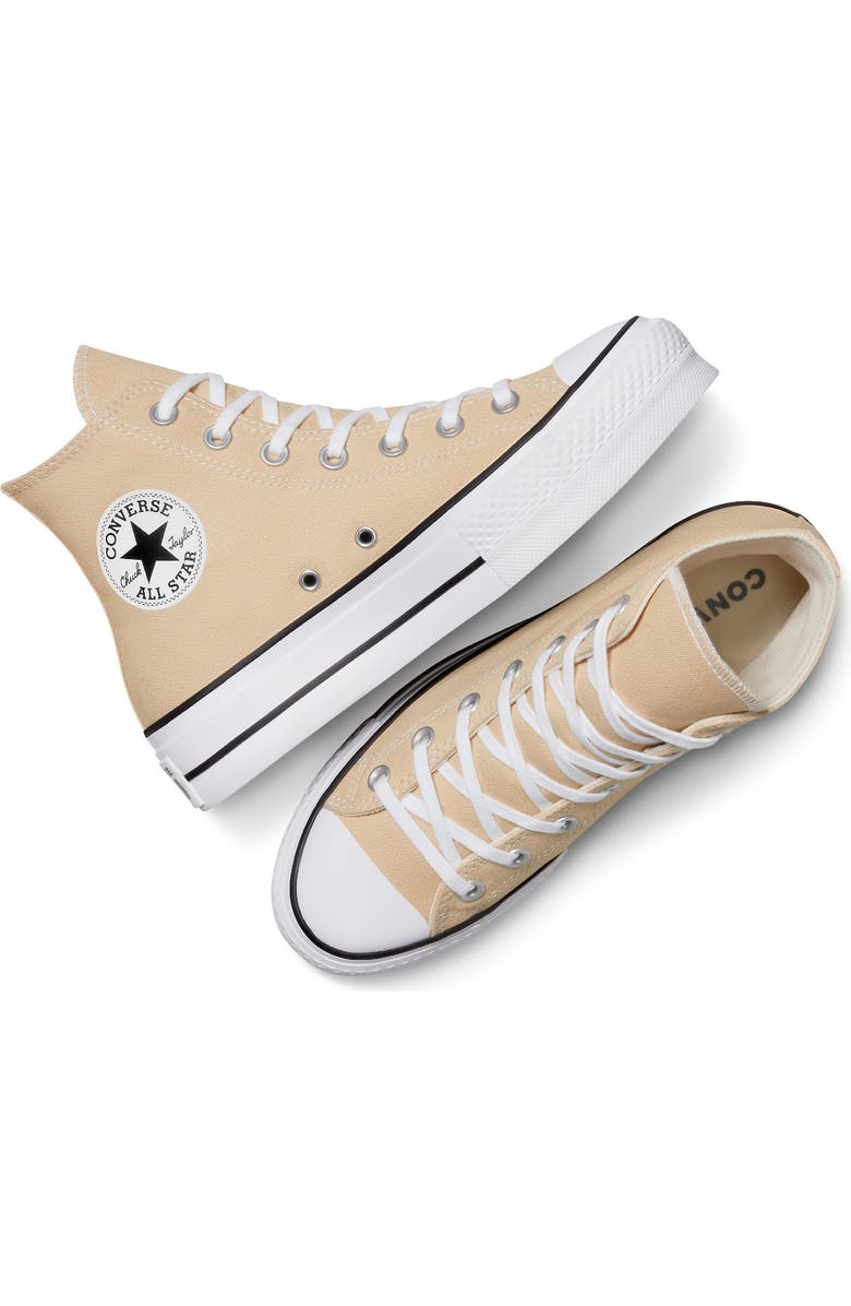 Converse Chuck Taylor All Star Lift High Top Platform Sneaker, Alternate, color, Coastal Dune / White/ Black