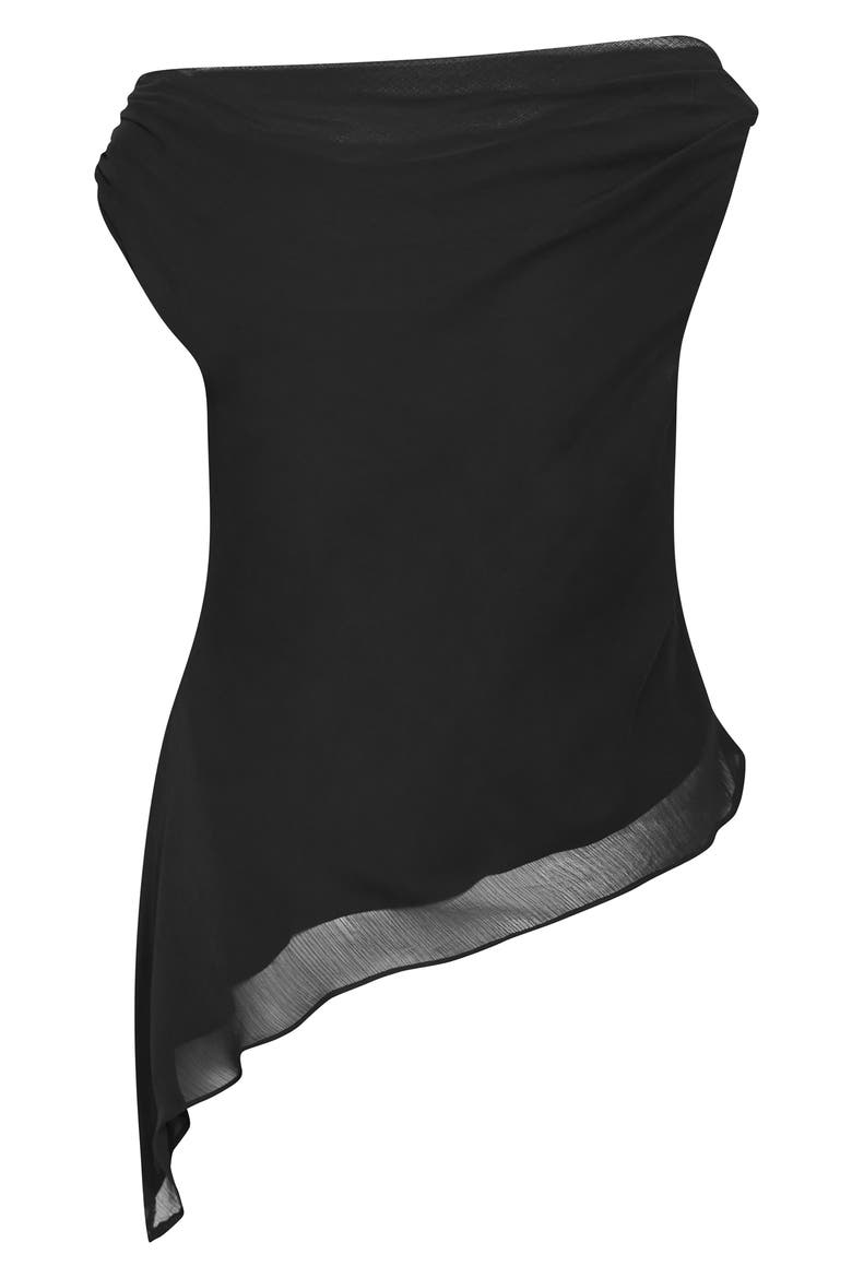 Skyla Asymmetric One-Shoulder Top, Alternate, color, BLACK