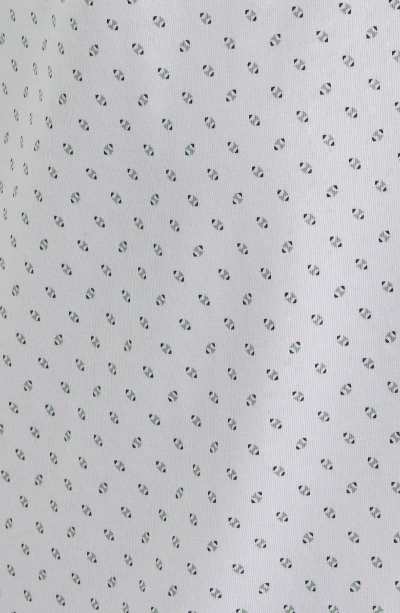 BOSS Roan Slim Fit Short Sleeve Button-Up Shirt, Alternate, color, White/ Green