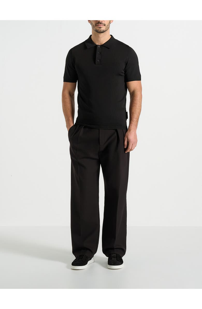 Manière De Voir Pierre Relaxed Fit Pleated Tailored Trousers - Black, Alternate, color, Black