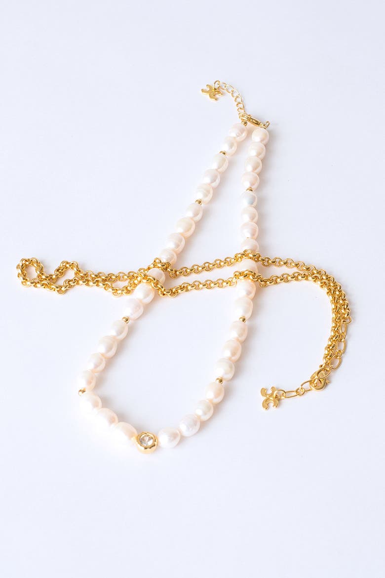 Ella Freshwater Pearl Necklace Set, Alternate, color, Gold/Clear
