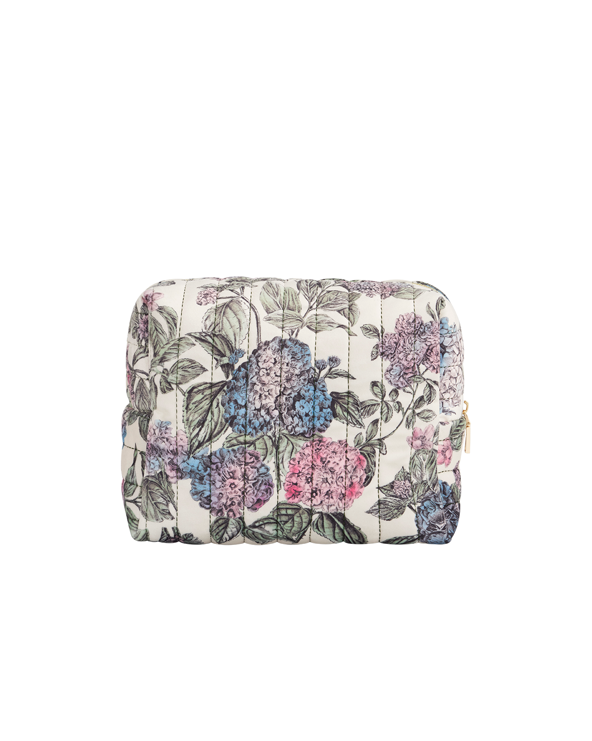 Fable England Hydrangea Large Quilted Makeup Bag, Alternate, color, Purple
