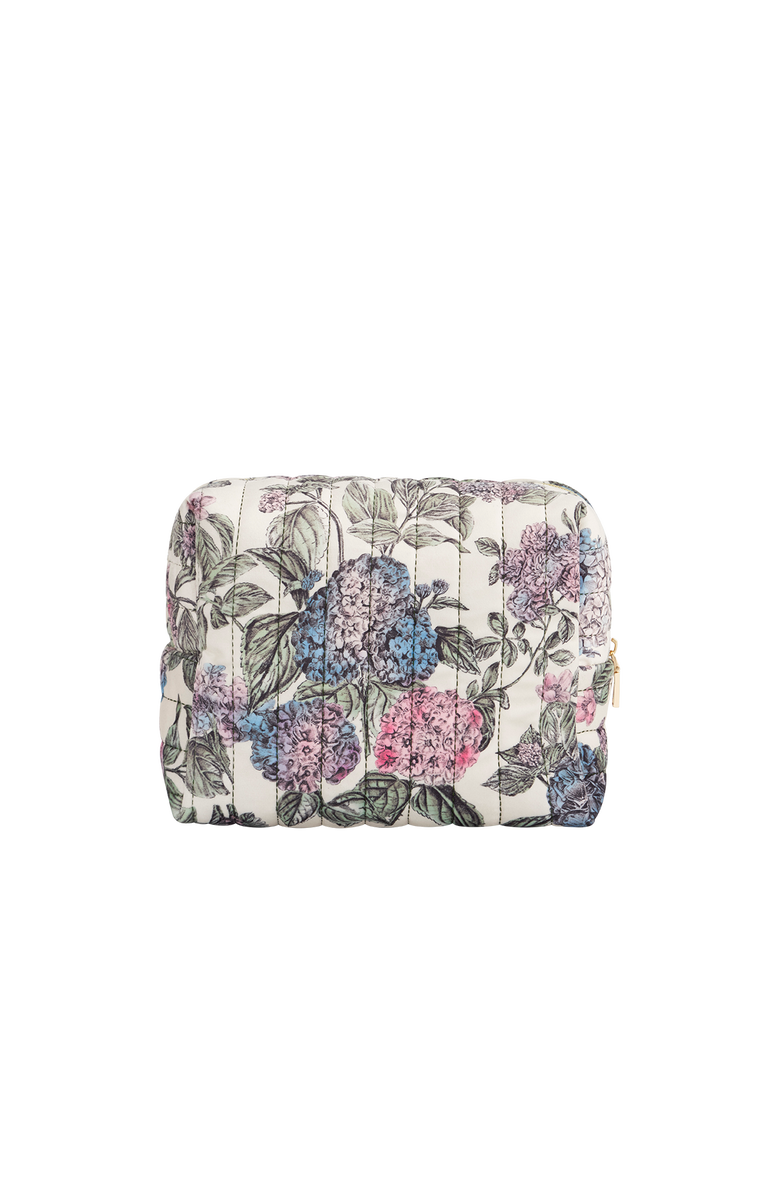 Fable England Hydrangea Large Quilted Makeup Bag, Alternate, color, Purple