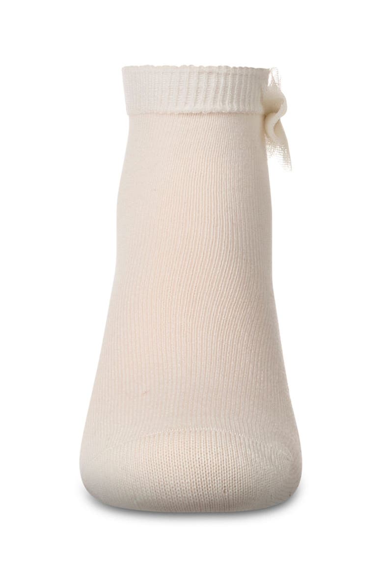 Kid's Bow-Trimmed Mercerized Cotton Rich Ankle Sock, Alternate, color, Winter White