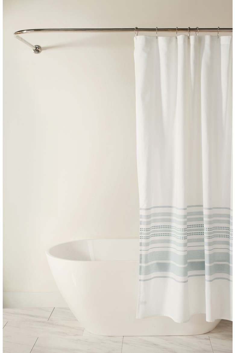 Mixed Stripe Shower Curtain, Alternate, color, PLACEMENT STRIPE LIGHT BLUE