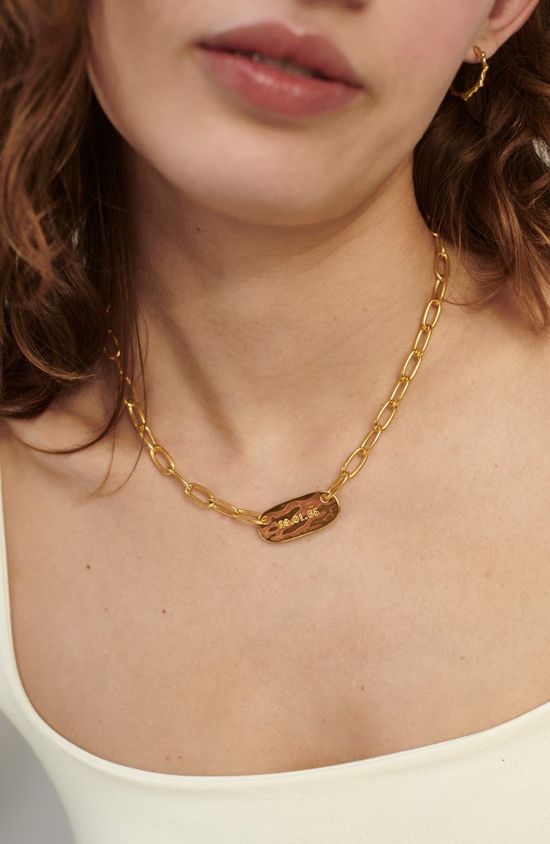 Monica Vinader 18K Gold Oval ID Necklace, Alternate, color, Yellow Gold