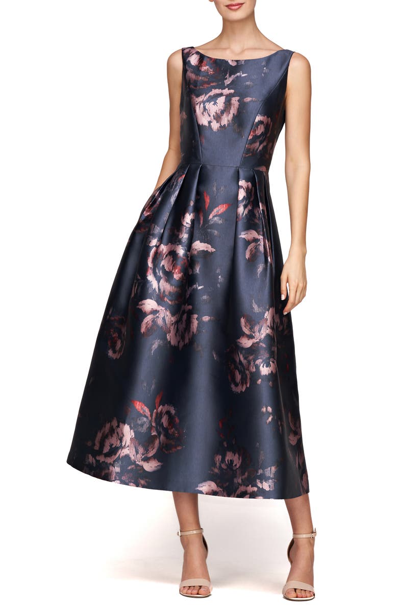 Kay Unger Elsa Floral A-Line Cocktail Dress, Main, color,