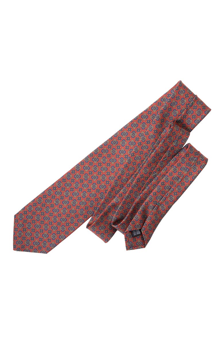 Elizabetta Parma - Extra Long Printed Silk Tie for Men, Alternate, color, Barn Red