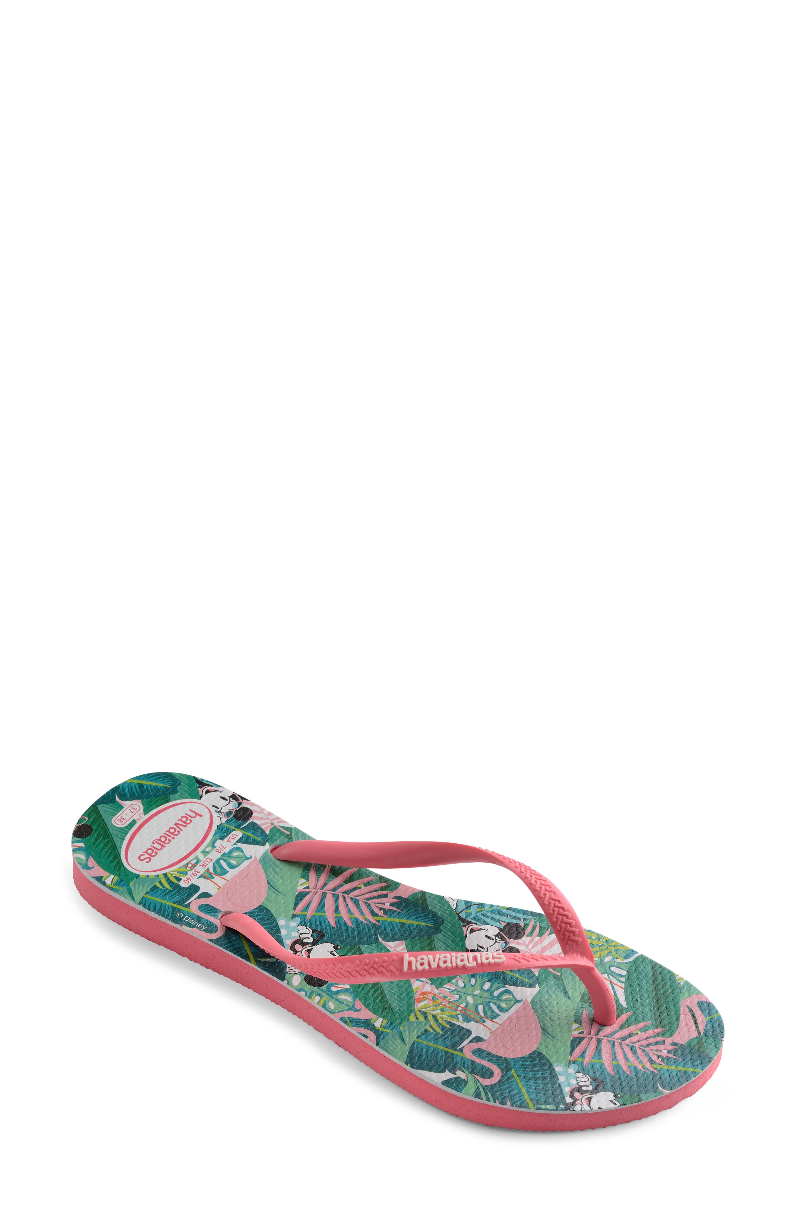 Havianas Slim Disney Magic Minnie Flip Flop, Alternate, color, PORCELAIN PINK