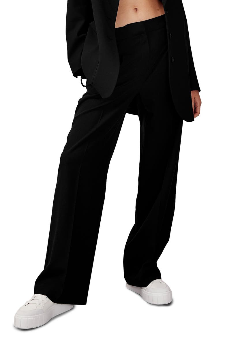 Wide Leg Trousers, Main, color, BLACK