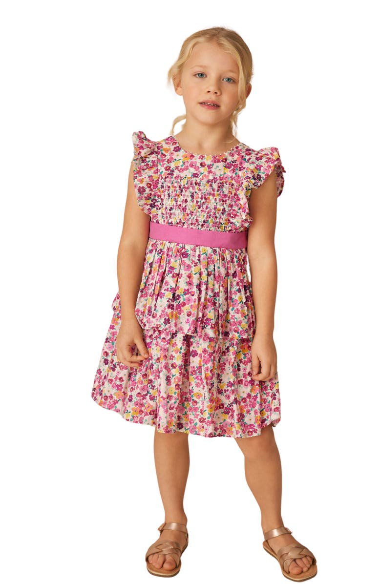 Laura Ashley Kids' Ancroft Floral Cotton Dress, Alternate, color, Purple