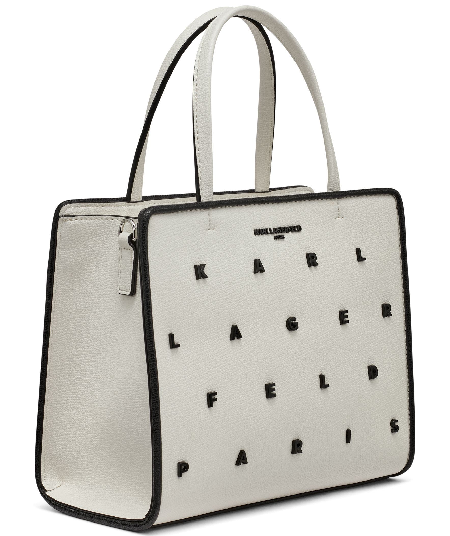 KARL LAGERFELD PARIS Maybelle Satchel, Alternate, color, White/Black